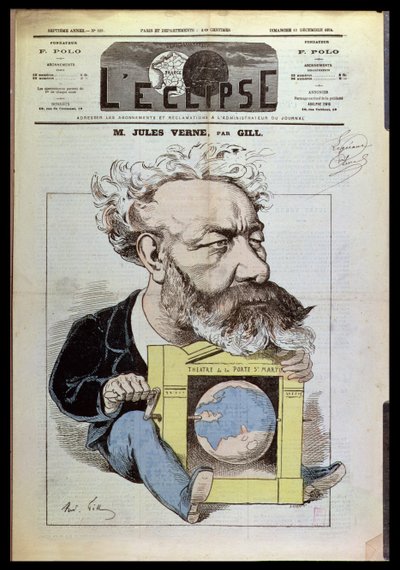 Karikatur von Jules Verne (1828-1905) aus 